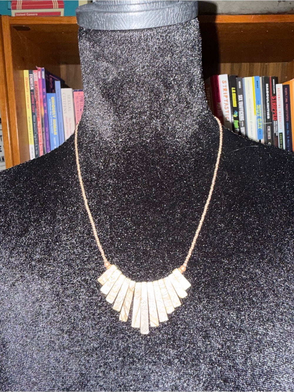Dainty Gold Fan Bar Pendant Necklace - Women's Jewelry